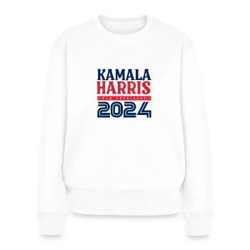 Jahrgang Kamala Harris 2024 für den Wahlkampf - Frauen Premium Bio Pullover - Weiß - Vorne - Julia (174cm)
