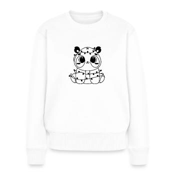 panda kawaii - Pull Premium bio Femme - blanc - Devant - Julia (174cm)