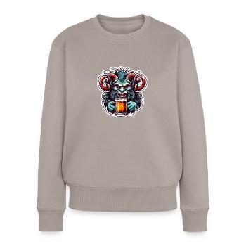 Krampus / Tradition / Culture / d’hiver - Pull Premium bio Femme - taupe - Devant - Julia (174cm)