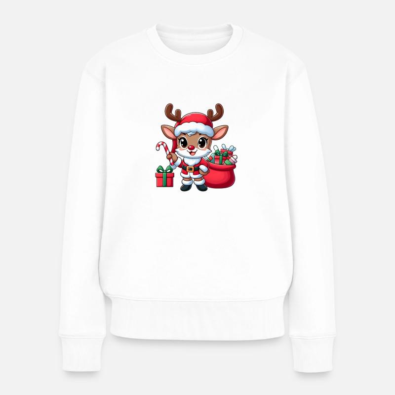 Rudolf 3 - Frauen Premium Bio Pullover - Weiß