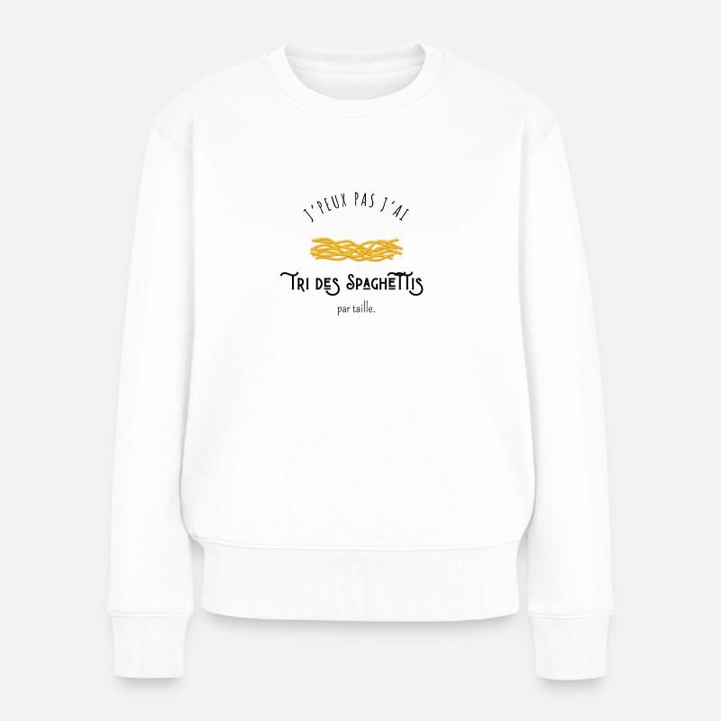 J’peux pas j’ai tri des spaghettis par taille - Pull Premium bio Femme - blanc