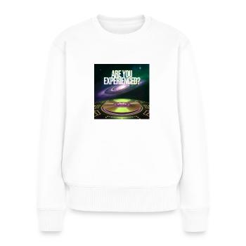 Das Vinyl-Erlebnis der Zukunft - Frauen Premium Bio Pullover - Weiß - Vorne - Julia (174cm)