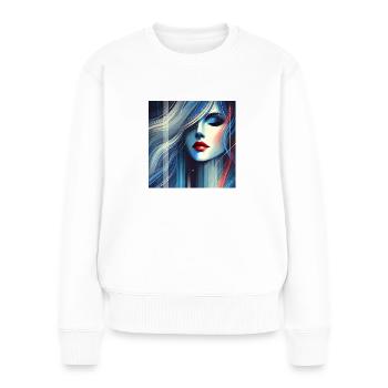 Éclipse Chromatique - Pull Premium bio Femme - blanc - Devant - Julia (174cm)
