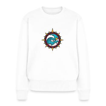 Mountainous Wave - Women's Premium Organic Jumper - white - Front - Julia (174cm)