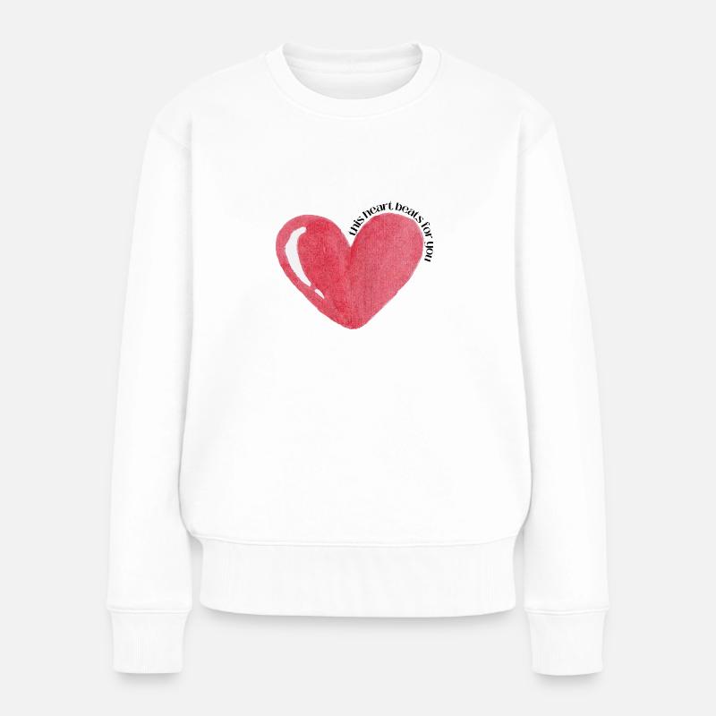 Ce cœur bat pour vous - Pull Premium bio Femme - blanc
