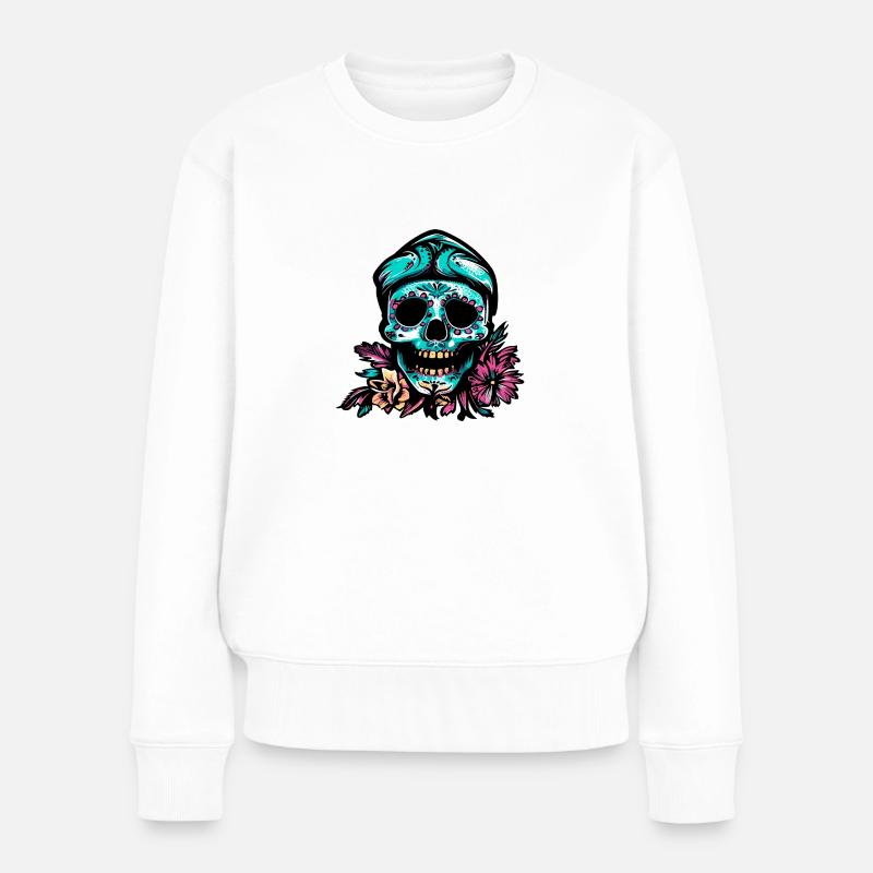 Tag der Toten mexiko muertos - Frauen Premium Bio Pullover - Weiß