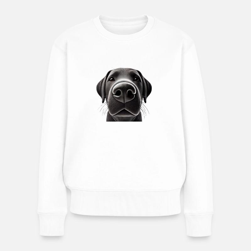Hundekopf 7 schwarz - Frauen Premium Bio Pullover - Weiß