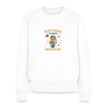Meilleure Maman de l’Univers - Mama Globe - Pull Premium bio Femme - blanc - Devant - Julia (174cm)