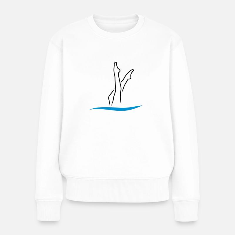 Synchronschwimmen - Frauen Premium Bio Pullover - Weiß