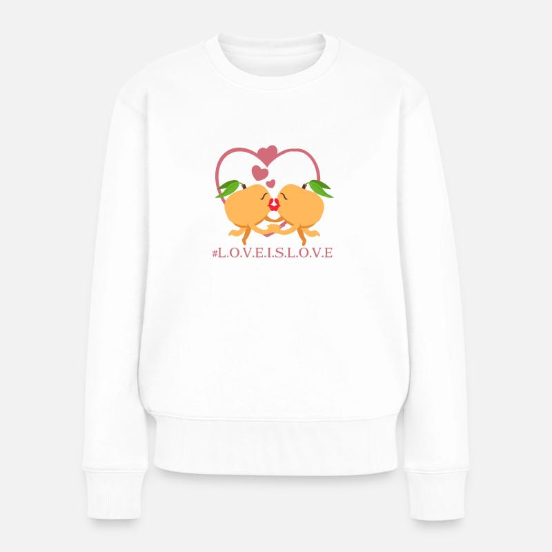 Lesbische Aprikosen - Frauen Premium Bio Pullover - Weiß
