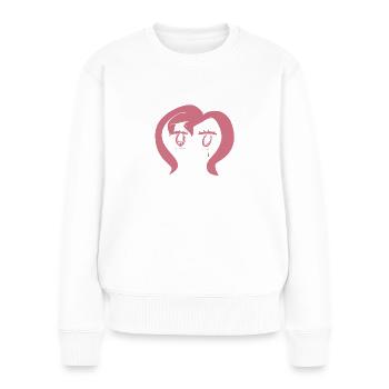rosa haare - Frauen Premium Bio Pullover - Weiß - Vorne - Julia (174cm)