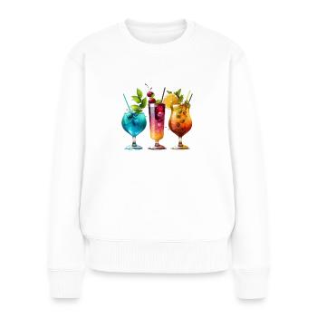 Bunte Cocktails - Frauen Premium Bio Pullover - Weiß - Vorne - Julia (174cm)