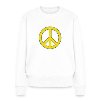 Ukraine, ukrainische Flagge, ukrainische Flagge - Frauen Premium Bio Pullover - Weiß - Vorne - Julia (174cm)