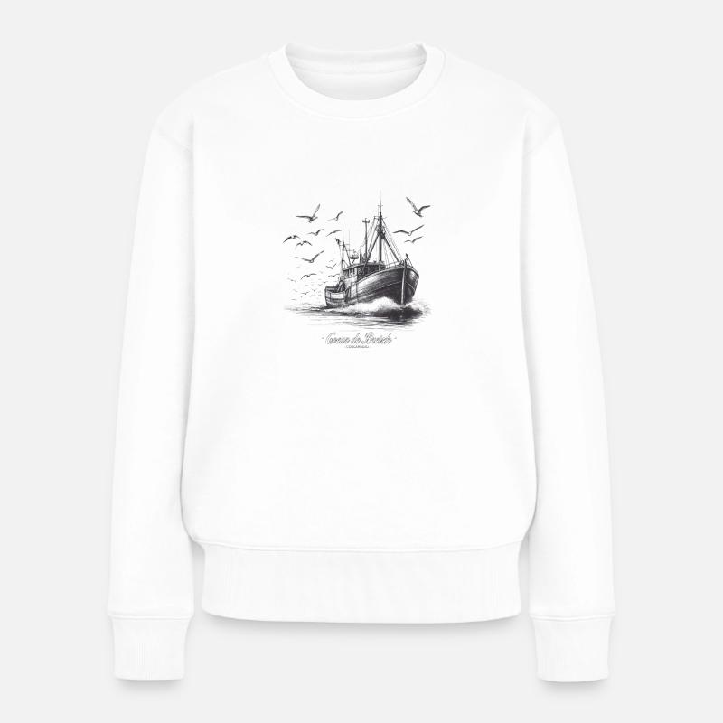 Zurück vom Angeln, Concarneau - das Herz von Breizh - Frauen Premium Bio Pullover - Weiß