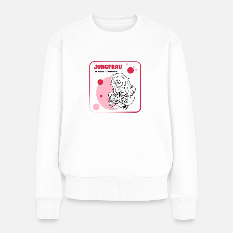 Sternzeichen Jungfrau - Frauen Premium Bio Pullover - Weiß