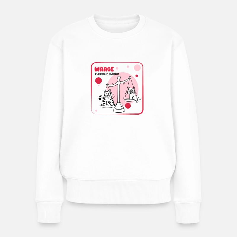 Sternzeichen Waage - Frauen Premium Bio Pullover - Weiß
