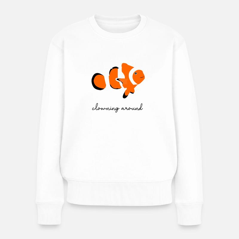 Clownfisch. - Frauen Premium Bio Pullover - Weiß