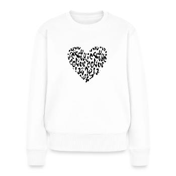 Leo Herz - Frauen Premium Bio Pullover - Weiß - Vorne - Julia (174cm)