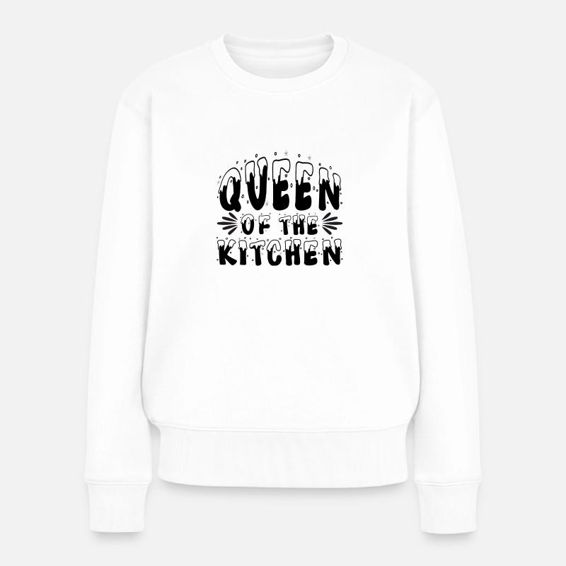 Queen Of The Kitchen - Frauen Premium Bio Pullover - Weiß