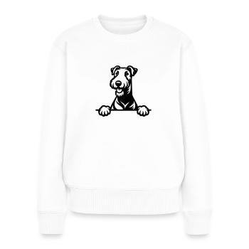 Airedale Terrier - Pull Premium bio Femme - blanc - Devant - Julia (174cm)