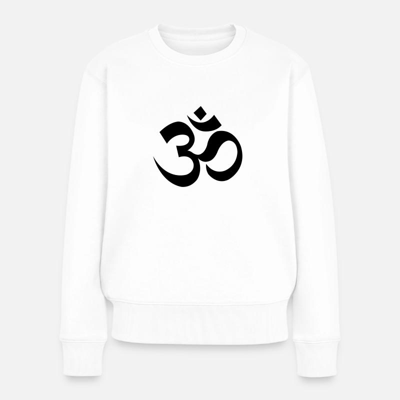 Om, Mantra, 23 Farben frei wählbar - Frauen Premium Bio Pullover - Weiß