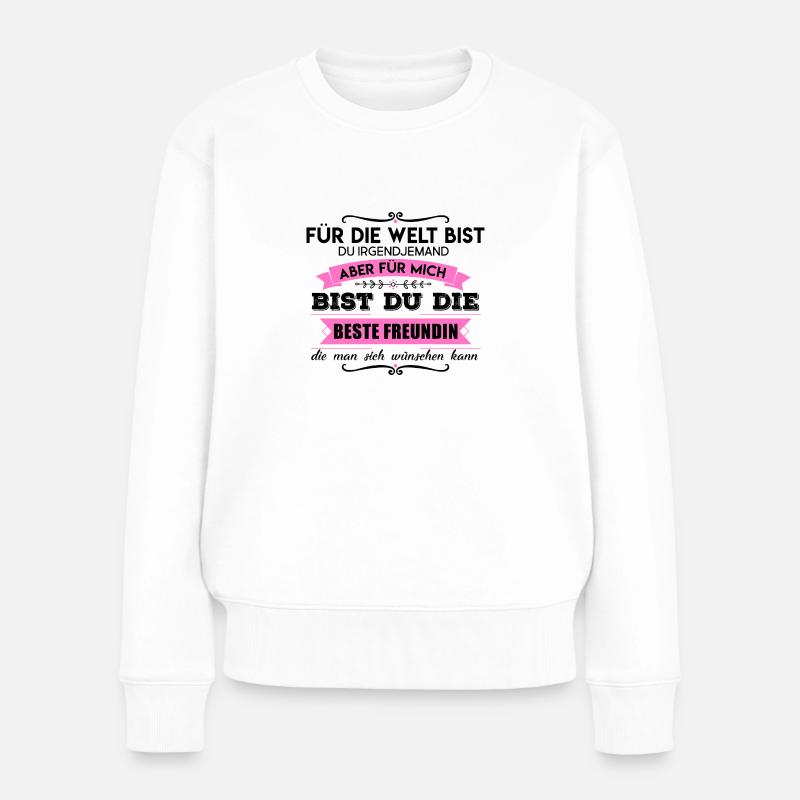 Partnerlook Beste Freundinnen - Frauen Premium Bio Pullover - Weiß