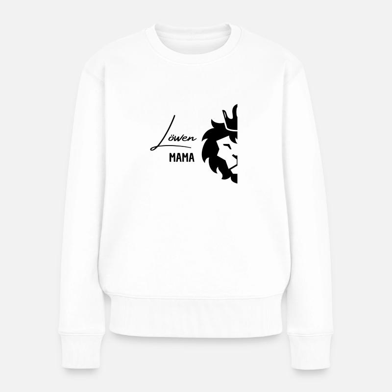 Löwen Mama - Frauen Premium Bio Pullover - Weiß
