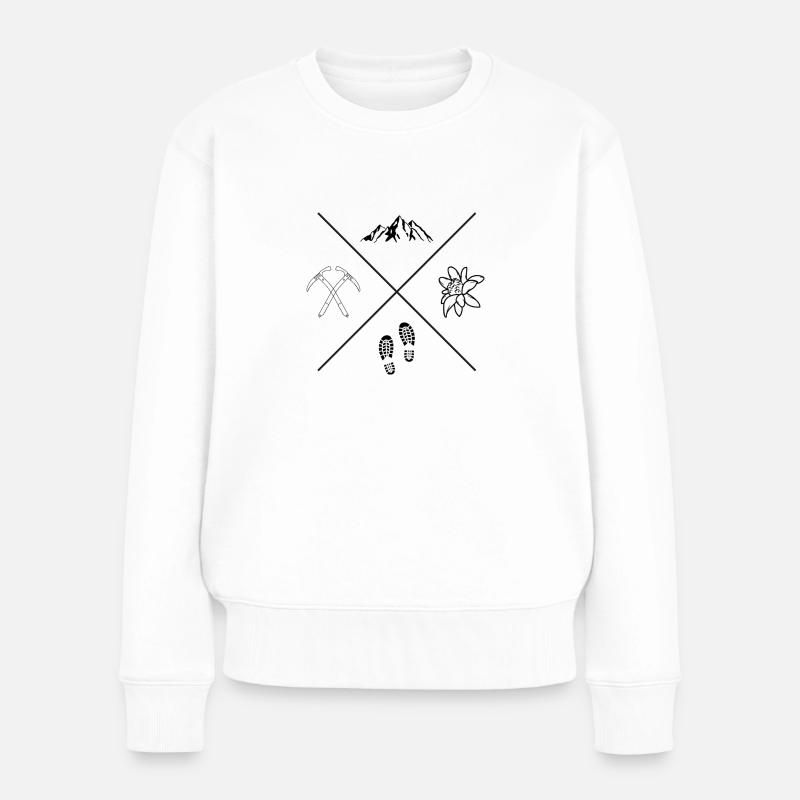 Berg - Frauen Premium Bio Pullover - Weiß