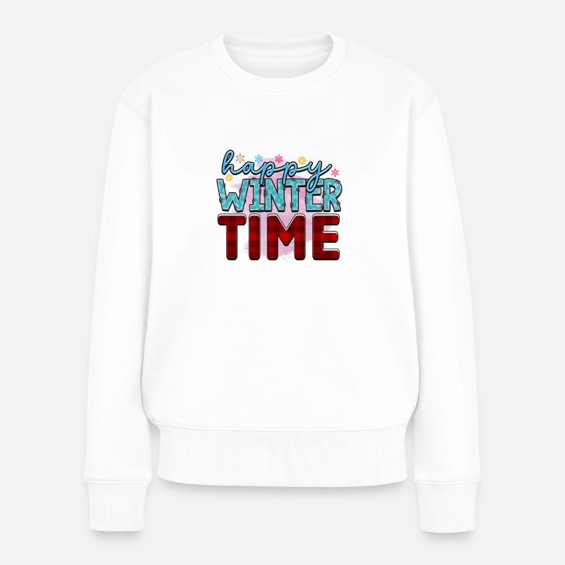 happy Winter time - Pull Premium bio Femme - blanc