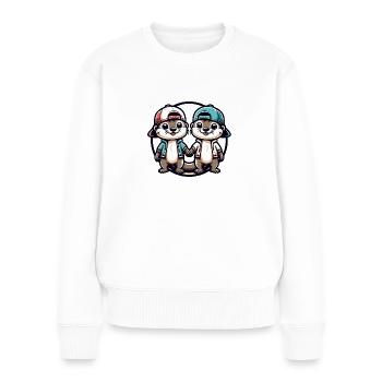 Two Cute Otter Buddies Buddies Forever - Women's Premium Organic Jumper - white - Front - Julia (174cm)