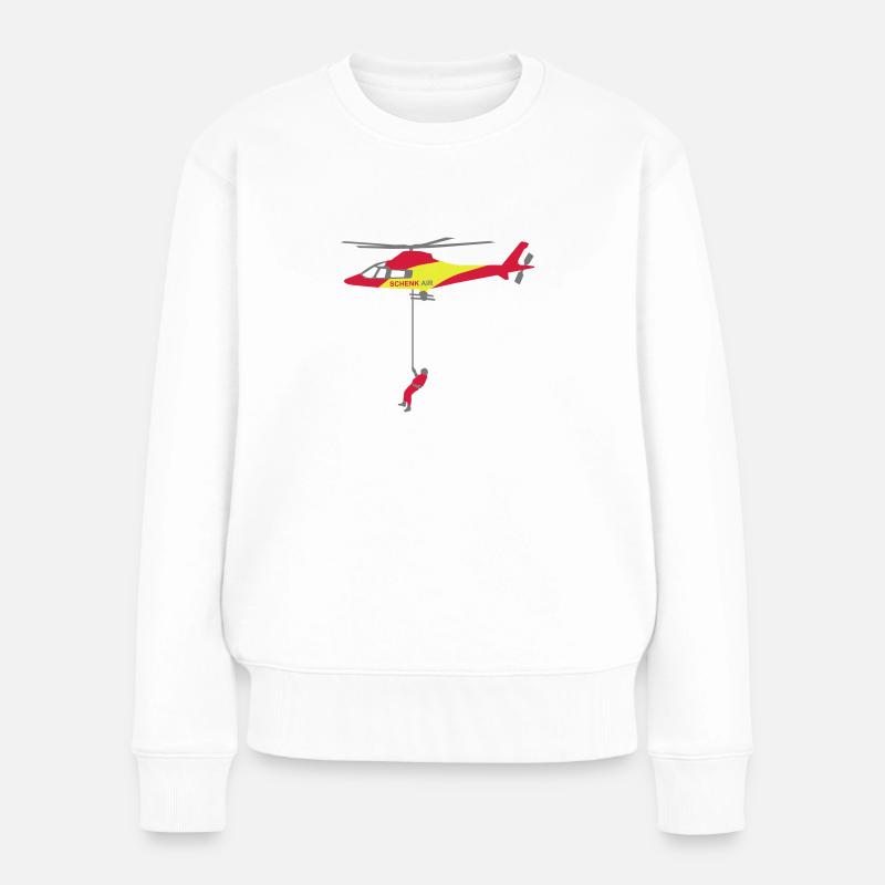 Taubergung Schenk Hubschrauber - Frauen Premium Bio Pullover - Weiß