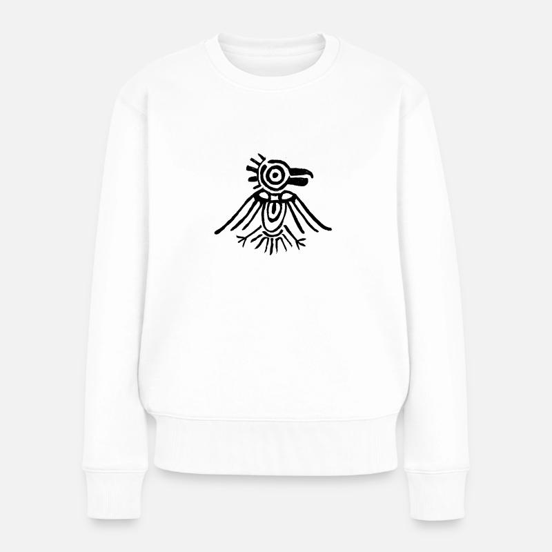 Oiseau aztèque - Pull Premium bio Femme - blanc