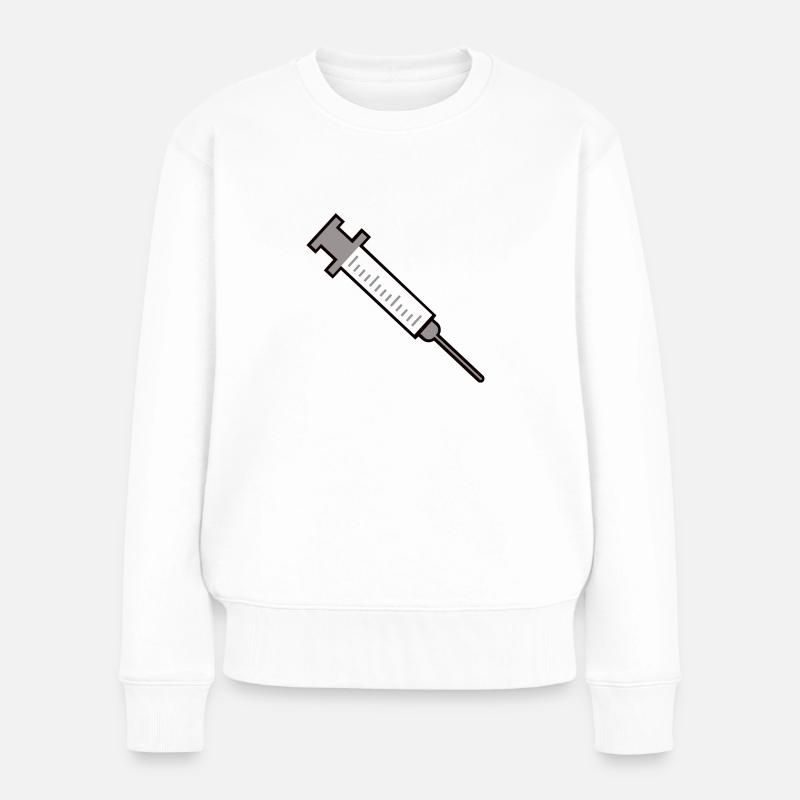 Spritze - Frauen Premium Bio Pullover - Weiß