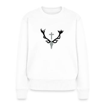Insigne de chasse - Pull Premium bio Femme - blanc - Devant - Julia (174cm)