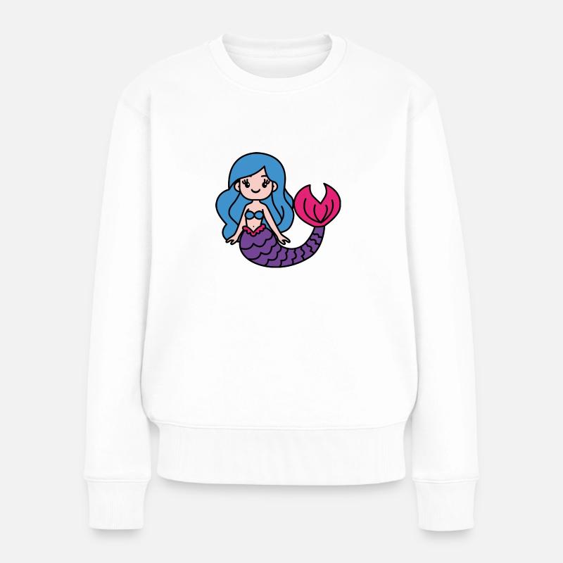 Sirène colorée - Pull Premium bio Femme - blanc
