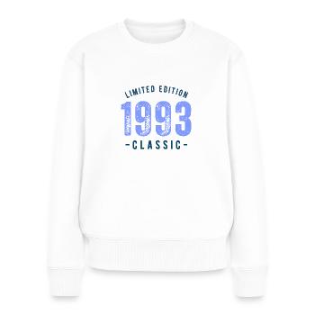 Jahrgang 1993 - Frauen Premium Bio Pullover - Weiß - Vorne - Julia (174cm)