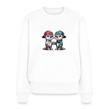 Two Cute Otter Buddies Buddies Forever - Women's Premium Organic Jumper - white - Front - Julia (174cm)