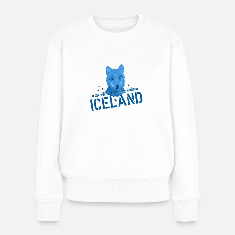 Iceland fox Island - Frauen Premium Bio Pullover - Weiß