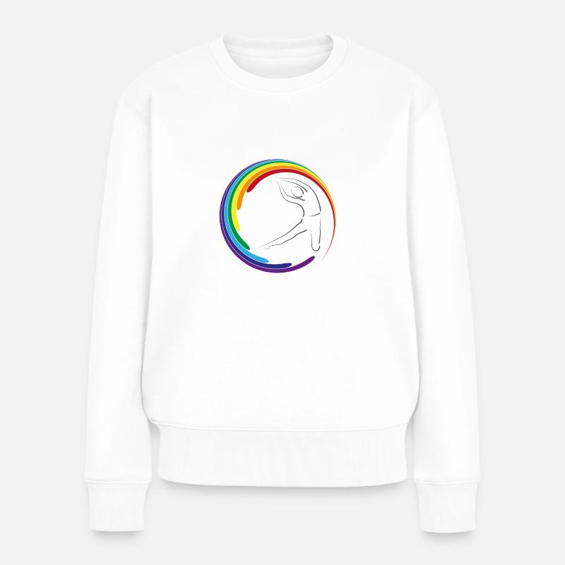 Yoga Baum und Chakren - Frauen Premium Bio Pullover - Weiß