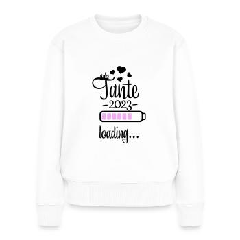 tante 2023 2f 19 - Frauen Premium Bio Pullover - Weiß - Vorne - Julia (174cm)