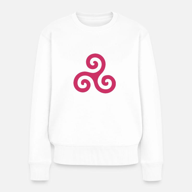 Triskele Magenta - Frauen Premium Bio Pullover - Weiß