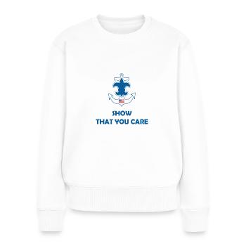 Seepfadfindergesetz Gelübde - Frauen Premium Bio Pullover - Weiß - Vorne - Julia (174cm)