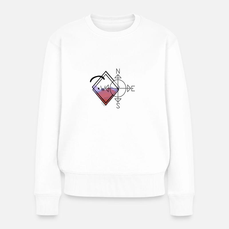 Gleitschirm Paragliding Berge Vintage Kompass - Frauen Premium Bio Pullover - Weiß