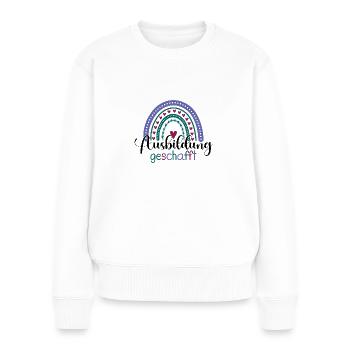 Ausbildung Geschafft Abschiedsgeschenk Ausbildung - Frauen Premium Bio Pullover - Weiß - Vorne - Julia (174cm)