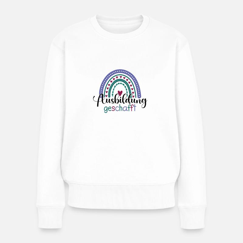 Ausbildung Geschafft Abschiedsgeschenk Ausbildung - Frauen Premium Bio Pullover - Weiß