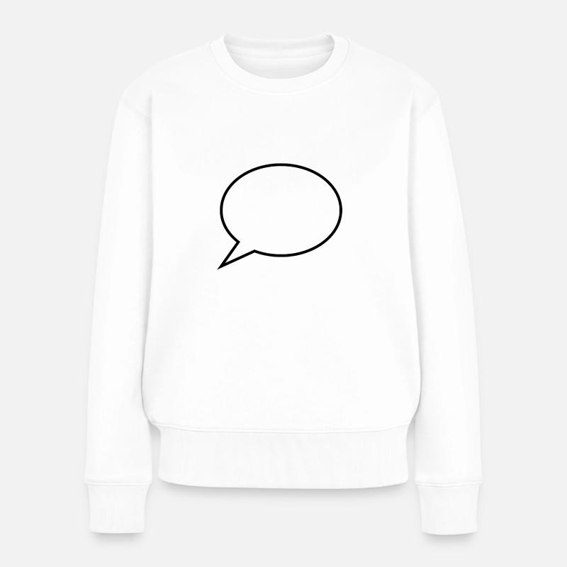Sprechblase Comic selbst gestalten personalisieren - Frauen Premium Bio Pullover - Weiß