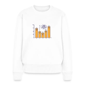 Sorry we just can't trust you Mathe Geschenk - Frauen Premium Bio Pullover - Weiß - Vorne - Julia (174cm)