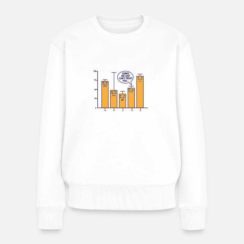 Sorry we just can't trust you Mathe Geschenk - Frauen Premium Bio Pullover - Weiß