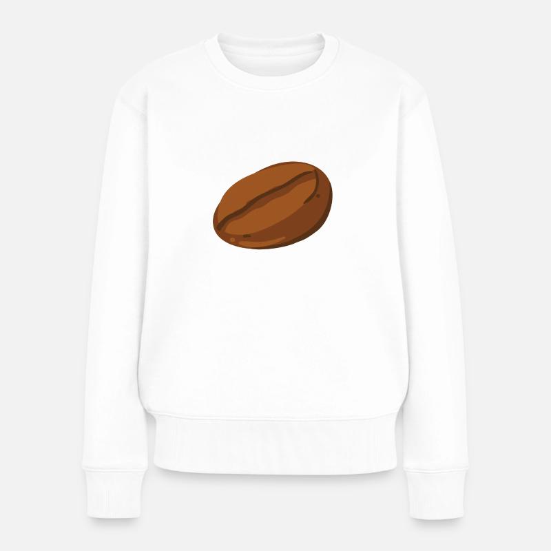 Kaffeebohne - Frauen Premium Bio Pullover - Weiß