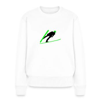 Skispringer - Frauen Premium Bio Pullover - Weiß - Vorne - Julia (174cm)